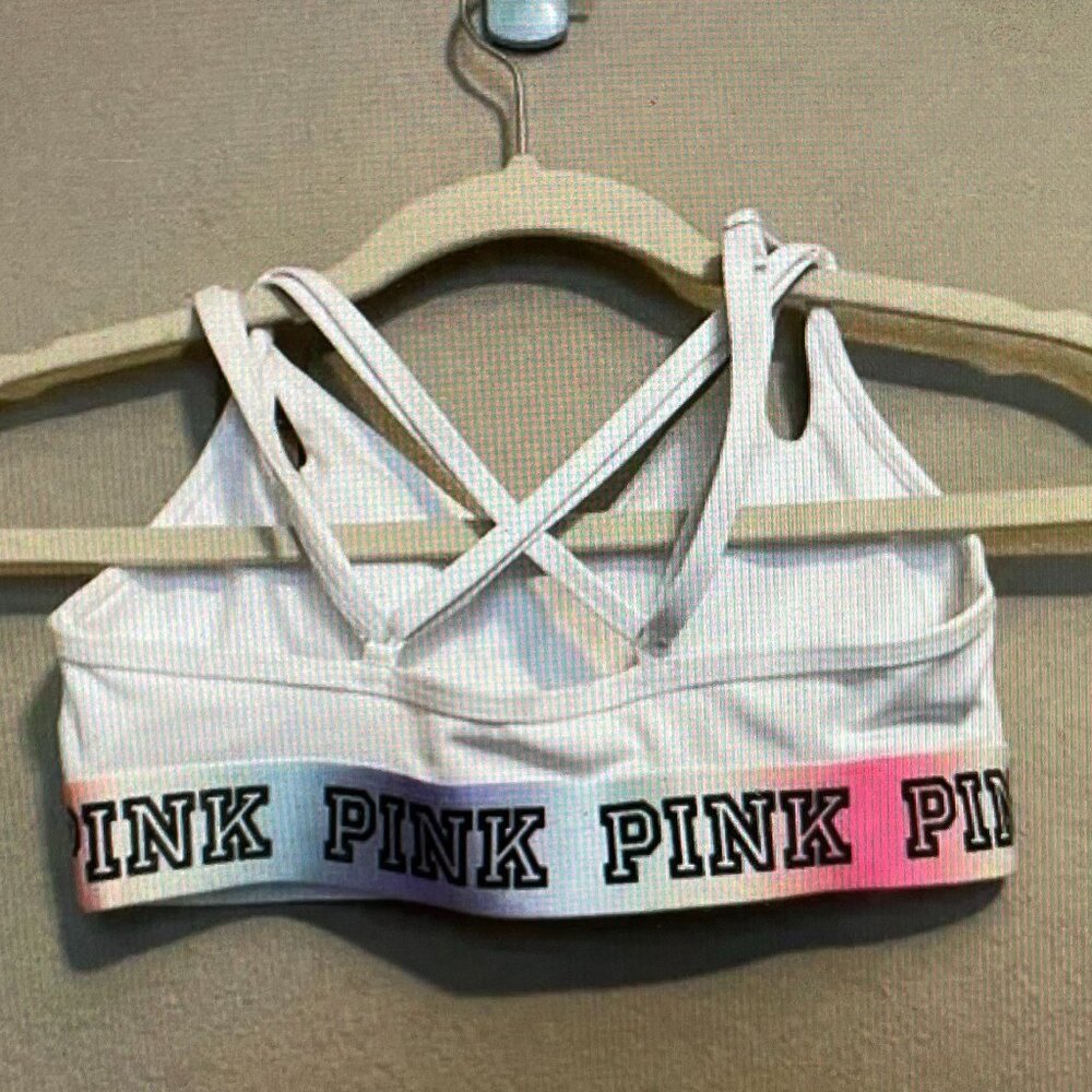 Victoria's Secret, PINK, Active, XS, Holographic Look, StrapBack, Sports Bra.
